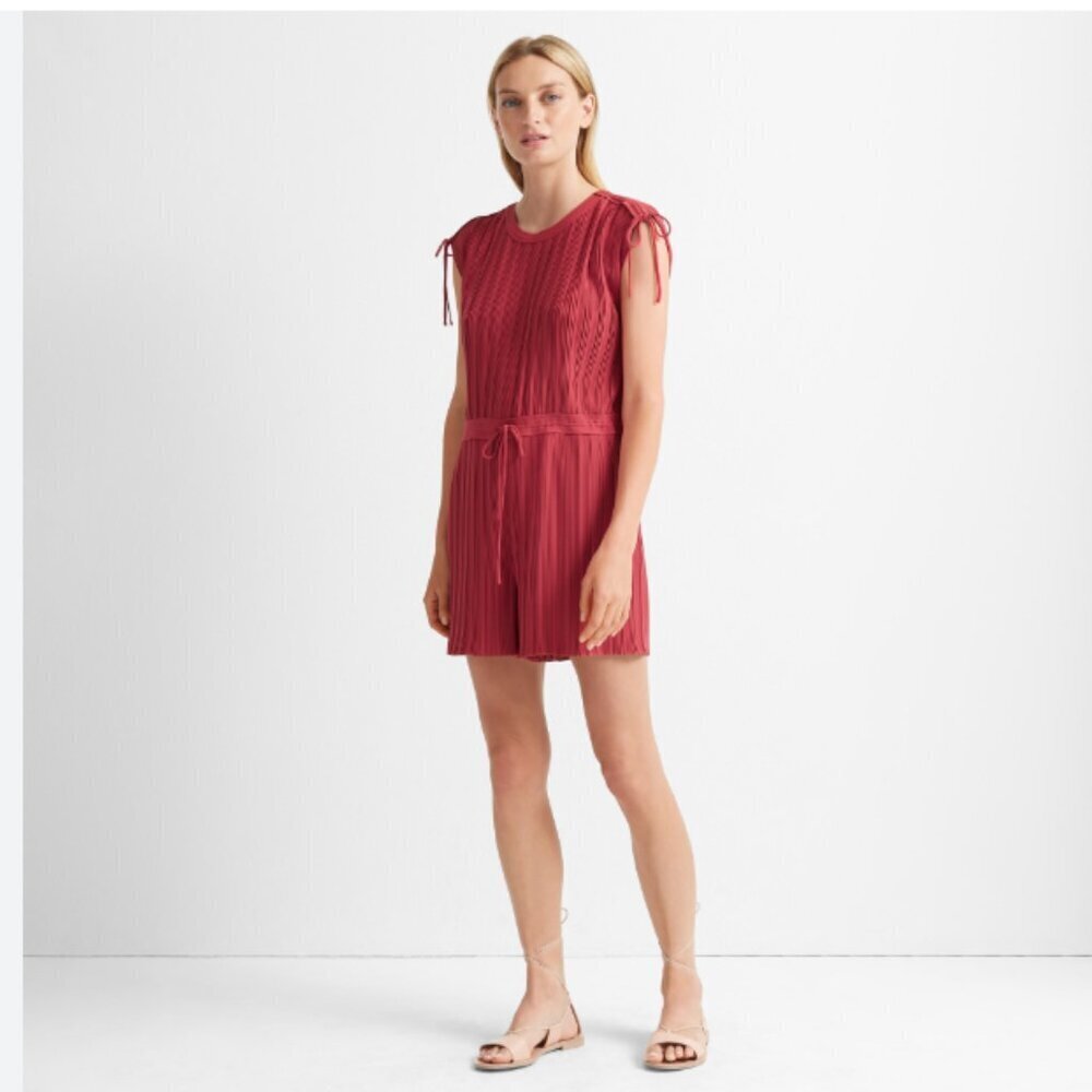 NWOT CLUB MONACO VIGA PLEATED SLEEVELESS RELAXED ROMPER IN MATE RASPBERRY 6